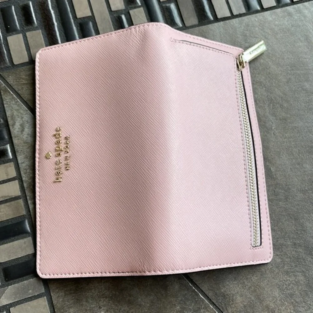 Kate Spade Madison Large Slim Bifold Wallet Conch Pink NWT - Picture 5 of 16